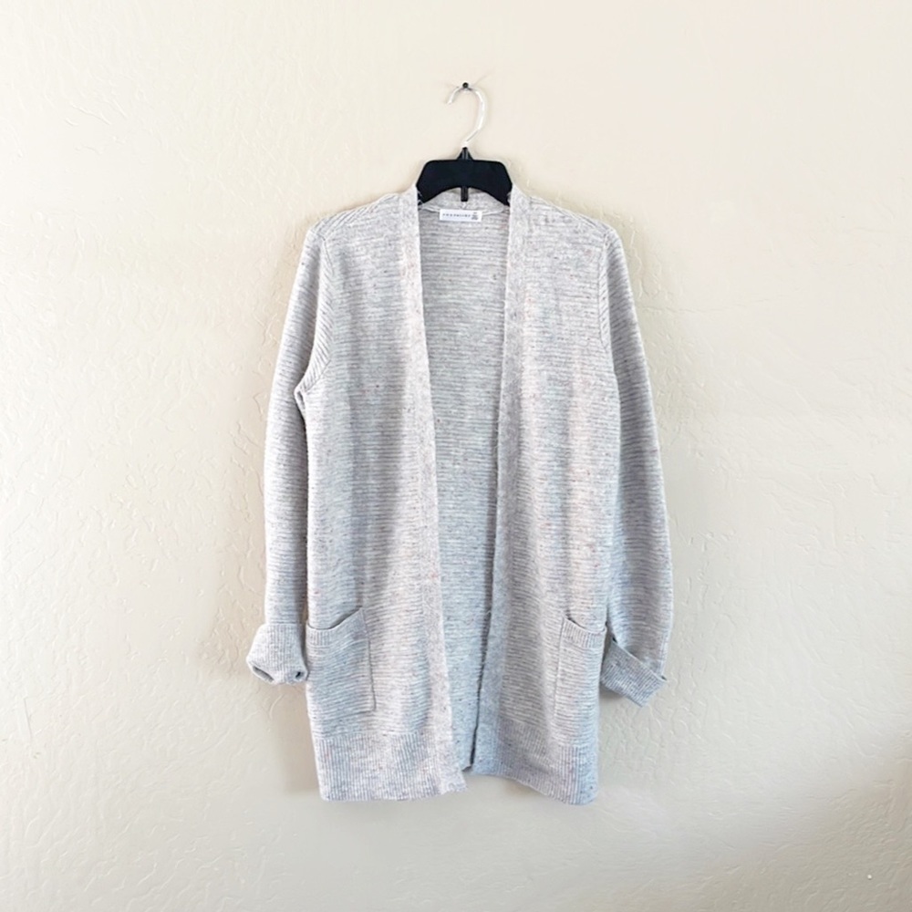 🌿Final Sale Retrology Soft Knit Gray rainbow Speckle Knit Cozy Sweater Cardigan